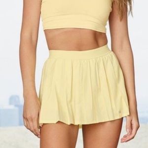 Alo Varsity Tennis Skirt - Yellow Buttercup S